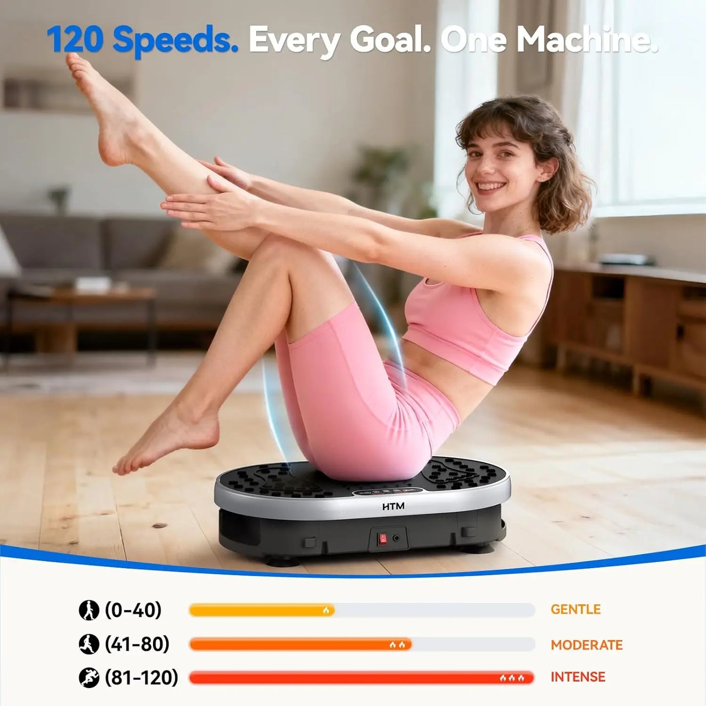 Vibration Plate Exercise Machine | Full Body Shaker with 120 Speeds, 9 Programs, Remote Control & 300 lb Capacity