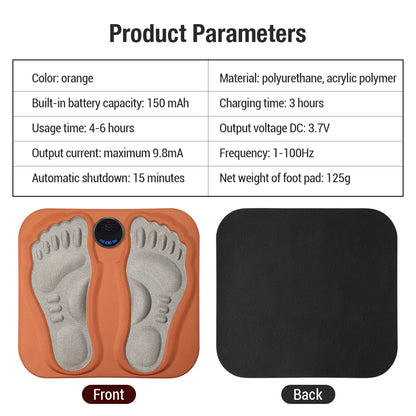 EMS Foot Massager Mat with Remote | 8 Modes, 29 Intensity Levels, Rechargeable Control & Body Electrode Pads