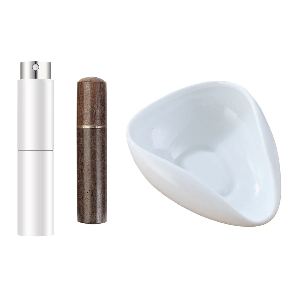 Coffee Bean Dosing Cup Set, Ceramic Bowl with WDT Tool and 10 ml Spray Bottle White