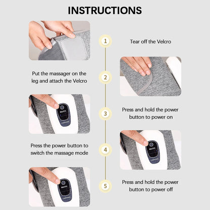 Air Compression Leg Massager | Wireless Calf & Arm Massager with 360° Pressure, 3 Modes & Rechargeable Battery