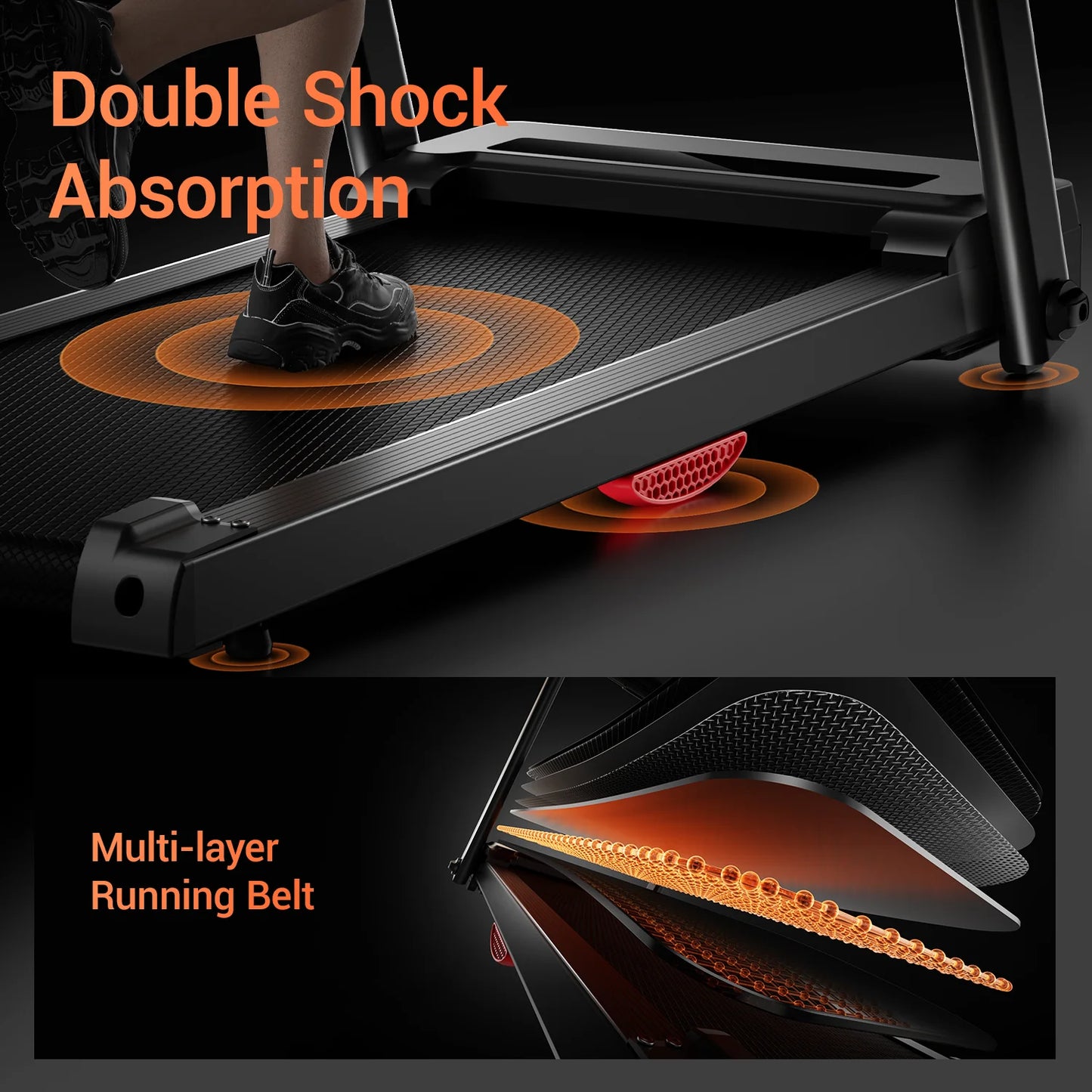 Foldable Smart Treadmill | 3.0HP Brushless Motor, Quiet <45dB, Bluetooth Audio, 7-Layer Shock Absorption & LED Display | Compact Home Running Machine