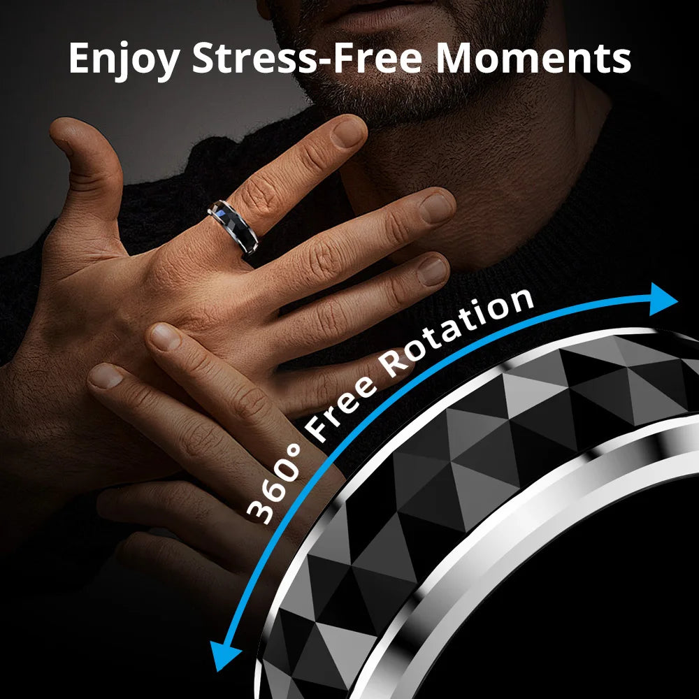 Smart Fitness Ring with Rotating Spinner | Heart Rate, Sleep and Activity Tracking, 60-Day Battery, App Sync & Charging Case