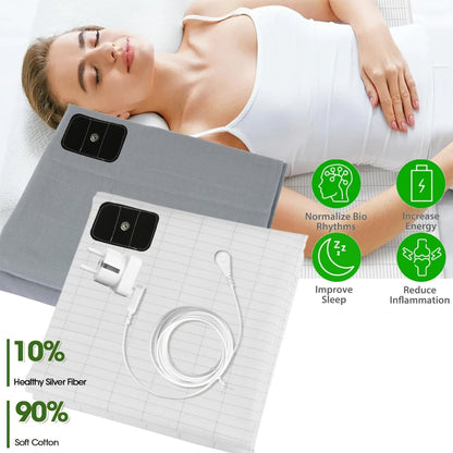 Grounding Bed Sheet | Earthing Sheet with Organic Cotton, Silver Fiber & Conductive Grounding Cable for Better Sleep