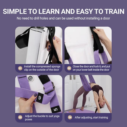 Aerial Yoga Strap | Adjustable Stretching Belt for Splits, Backbends, Inversion & Flexibility Training