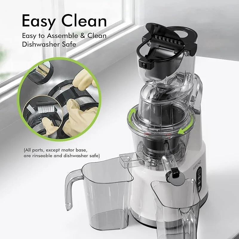 Cold Press Juicer | Wide 3.27" Chute, BPA-Free, High Juice Yield, Low-Noise Masticating