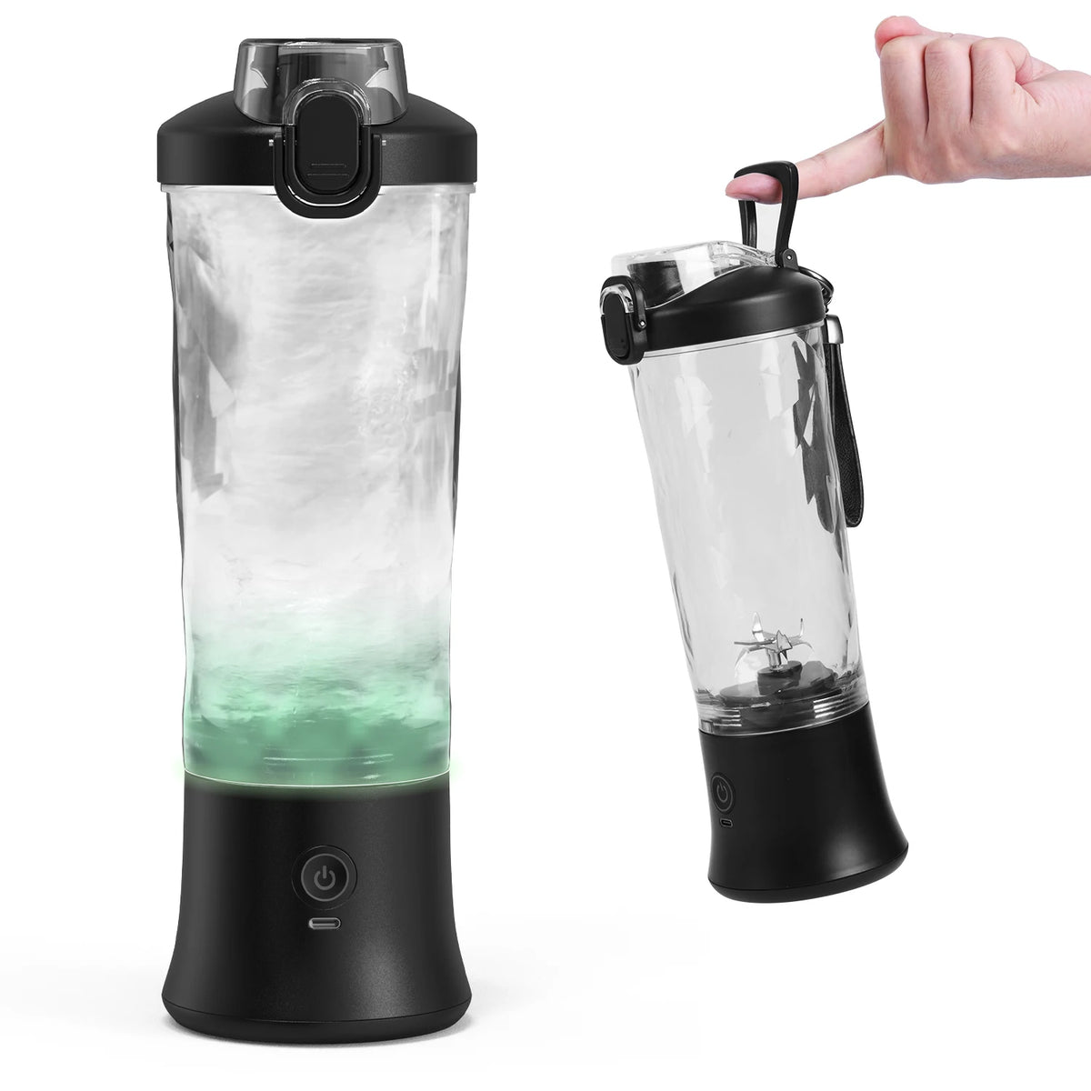 Portable Blender for Smoothies, 600 ml, USB-C Rechargeable, 6 Blades