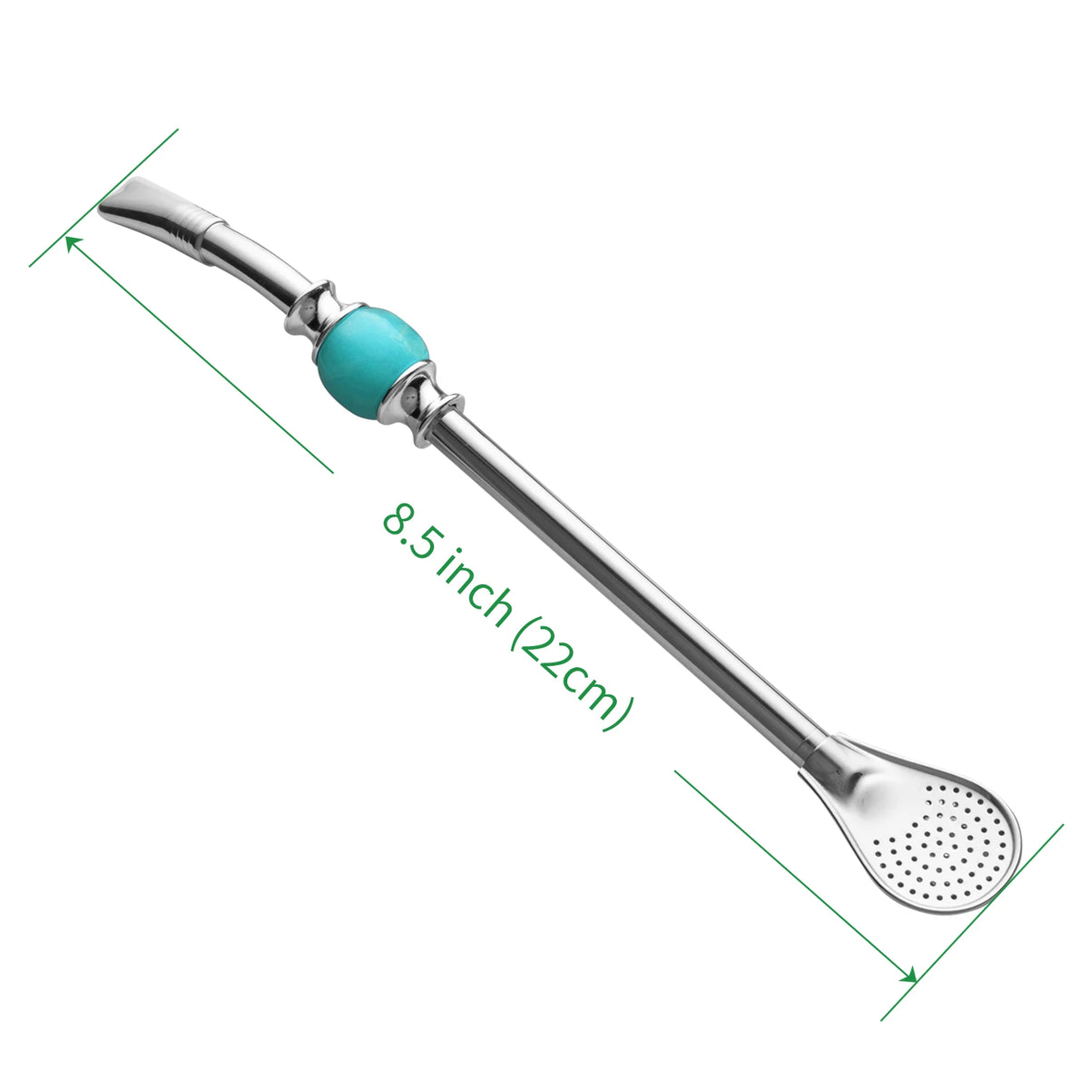 Stainless Steel Bombilla Straw for Yerba Mate with Removable Filter and Brush