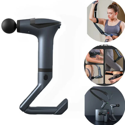 Massage Gun Deep Tissue Massager | Long Handle Percussion Muscle Massager with 12 Speeds & USB-C Charging