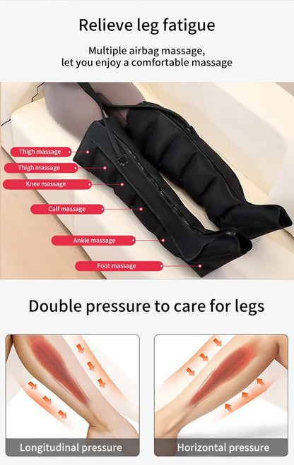 Air Compression Leg Massager Boots | 360° Foot and Calf Wraps with 3 Modes, 3 Intensities & Remote Control
