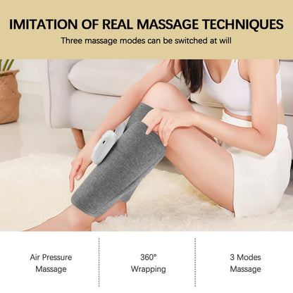 Air Compression Leg Massager | Wireless Calf & Arm Massager with 360° Pressure, 3 Modes & Rechargeable Battery