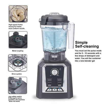 Professional Countertop Blender | 2200W Power, 3 Preset Programs & 2L BPA-Free Jar