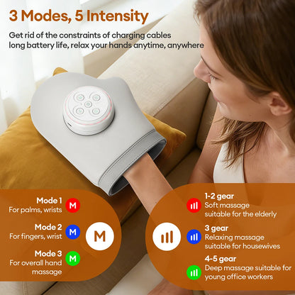 Hand Massager with Heat | Electric Air Compression Hand Massager for Fingers, Palms, Wrists & Arthritis Relief
