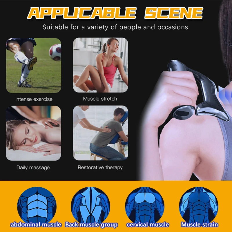 Fascia Scraping Tool Massager with Heat | Electric Muscle Scraper with Vibration, 5 Intensities & USB Charging