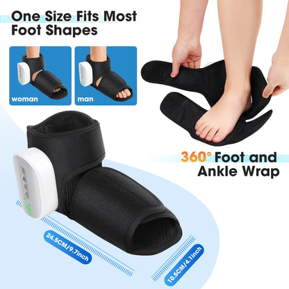 Ankle Massager with Air Compression and Heat | Rechargeable Foot and Ankle Wrap with 3 Modes, 5 Intensities & Optional Vibration