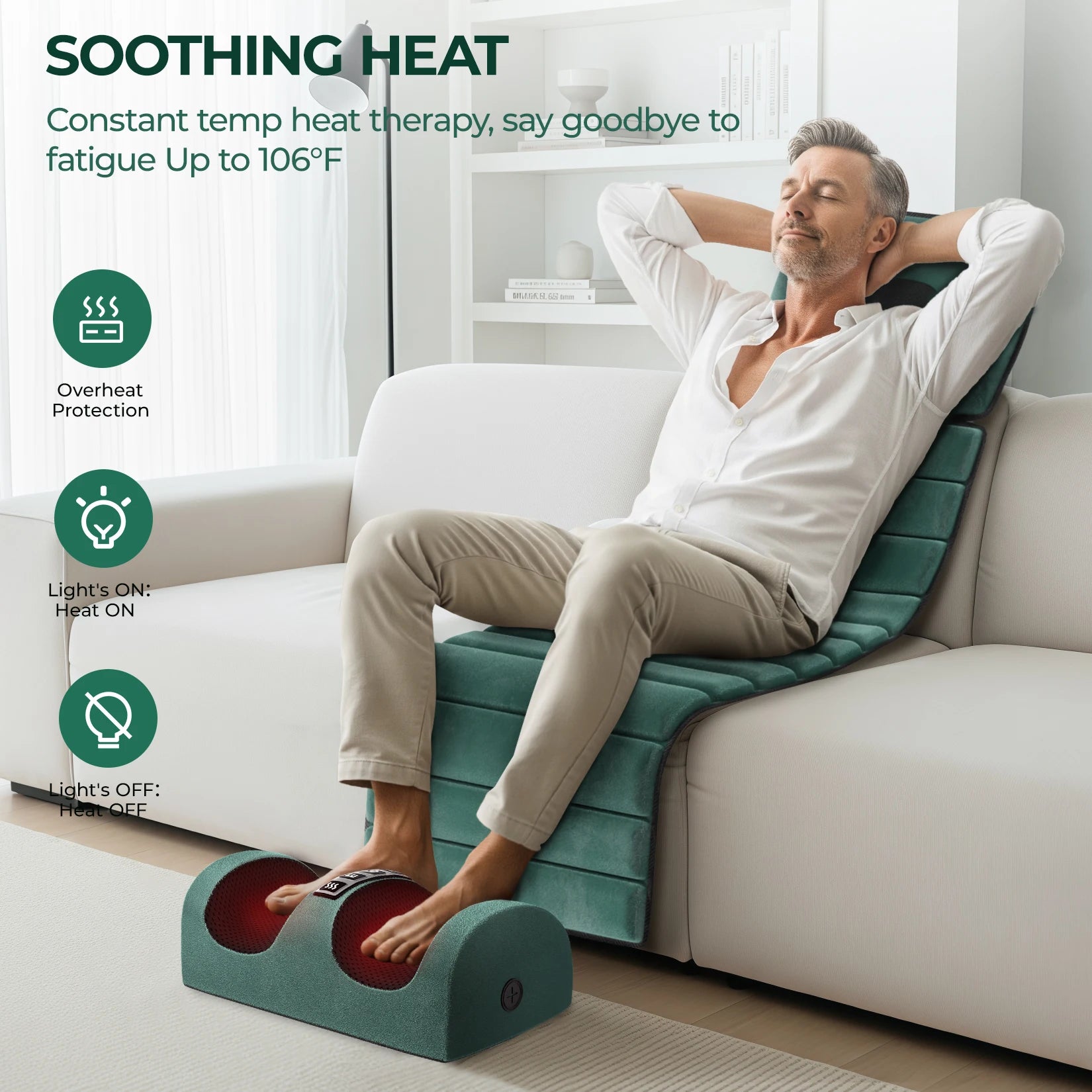 Full Body Massage Mat with Heat | 10 Vibration Motors, 9 Modes, Detachable Neck Pillow & Optional Foot Massager