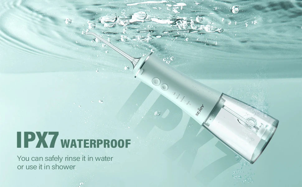 Cordless Water Flosser | 280ml Portable Oral Irrigator | 4 Modes, 6 Tips, USB Rechargeable | 30-Day Battery & IPX7 Waterproof for Deep Dental Cleaning