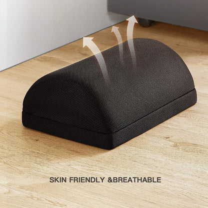 Memory Foam Foot Rest for Under Desk | 2 Adjustable Heights, Non-Slip Base & Removable Washable Cover
