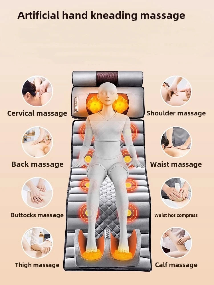 Full Body Massage Mat with Heat | 10-Zone Vibration Massage Mattress for Back, Waist, Hips, Thighs & Calves
