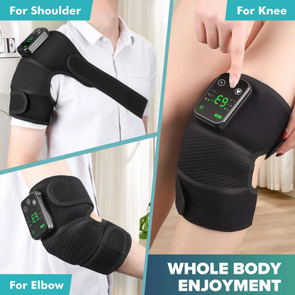 Cordless Heated Knee Massager Pad with Vibration | 3 Heat Levels, 3 Massage Modes, 4000mAh Battery & Adjustable Joint Straps