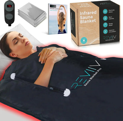 Infrared Sauna Blanket | Portable Far Infrared Sauna Blanket with 6 Heat Levels, Arm Zippers & Auto Shut-Off