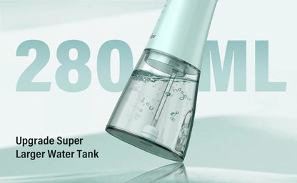 Cordless Water Flosser | 280ml Portable Oral Irrigator | 4 Modes, 6 Tips, USB Rechargeable | 30-Day Battery & IPX7 Waterproof for Deep Dental Cleaning