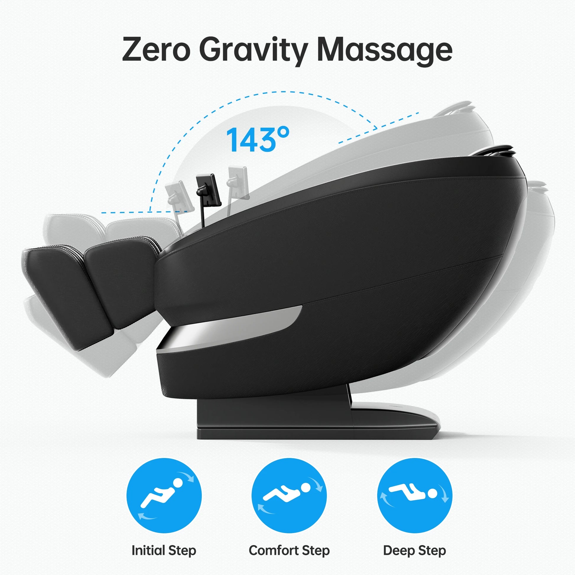 Zero Gravity Full Body Massage Chair with 18 Rollers | 24 Airbags, Waist and Calf Heat, 9 Programs, Bluetooth & Rocking Mode