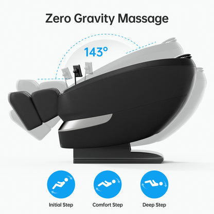 Zero Gravity Full Body Massage Chair with 18 Rollers | 24 Airbags, Waist and Calf Heat, 9 Programs, Bluetooth & Rocking Mode