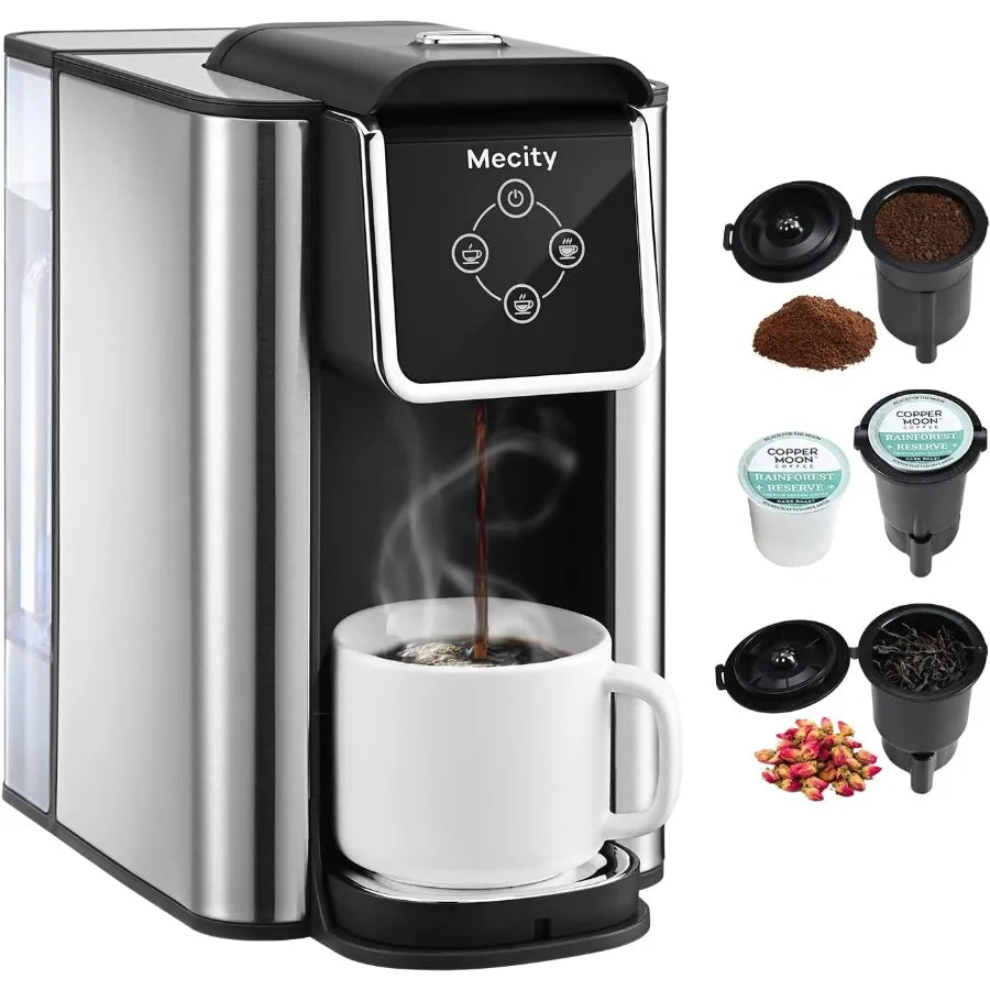 Single-Serve Coffee Maker for Cup-Style Pods, Ground Coffee and Tea, 50 fl oz Tank