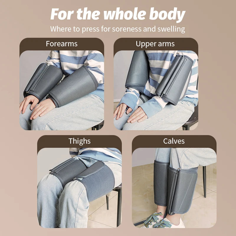 Shiatsu Foot and Calf Massager with Heat and Air Compression | 5 Modes, Adjustable Intensity, LCD Control & Washable Cover