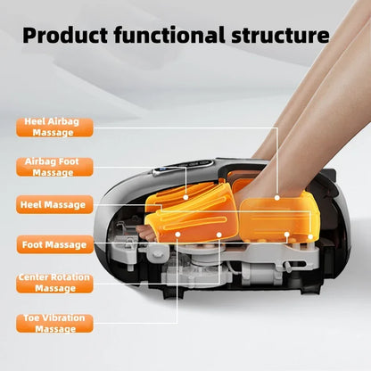 Foot Massager Machine with Heat and Air Compression | Deep Kneading Rollers, Adjustable Intensity, LCD Display & Remote
