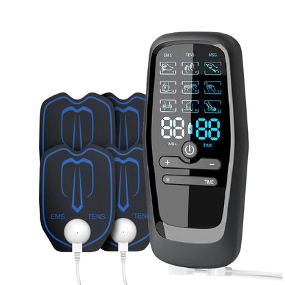 Rechargeable TENS & EMS Muscle Stimulator – 6 Modes, 19 Intensity Levels & 4 Reusable Electrode Pads