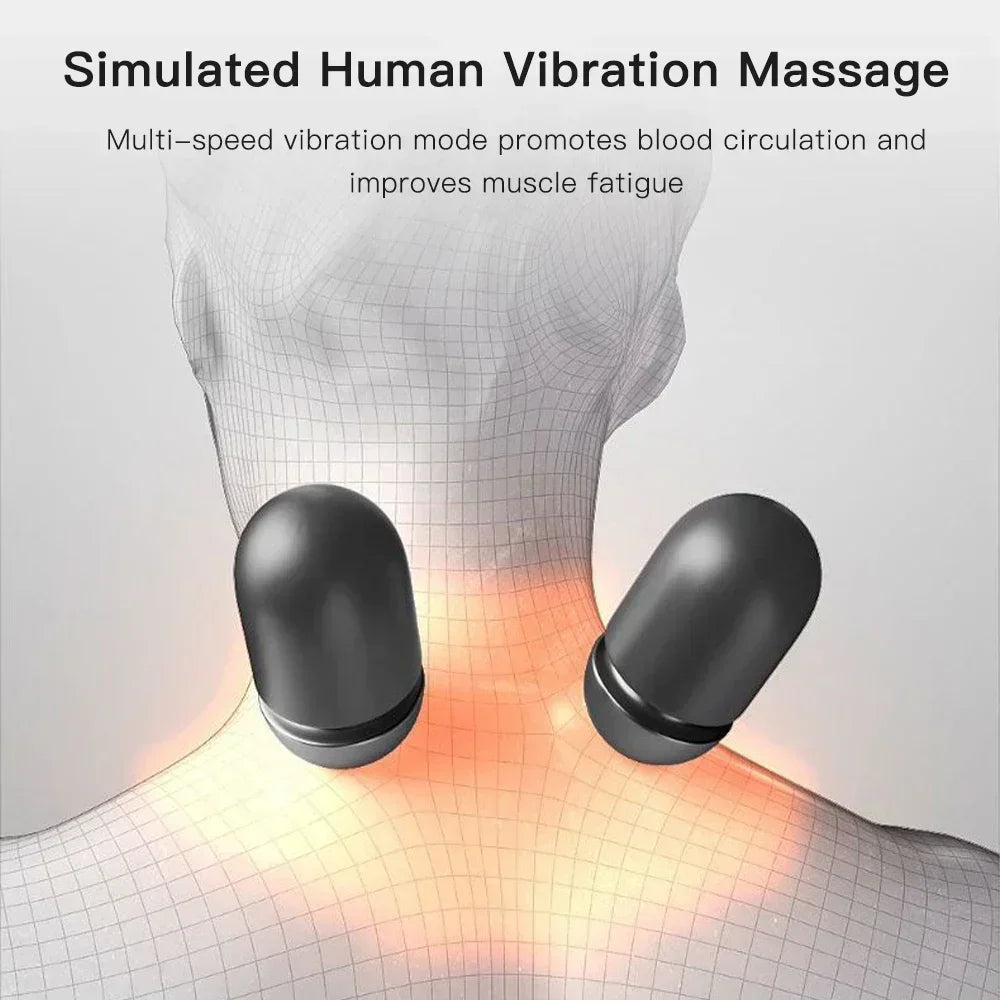 Neck Massage Pillow with Heat, Vibration and Adjustable Air Support