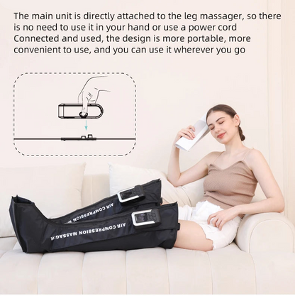 Wireless Leg Compression Massager | Rechargeable Foot, Calf & Thigh Air Pressure Wraps with 3 Modes, 5 Zones & 30-Minute Timer
