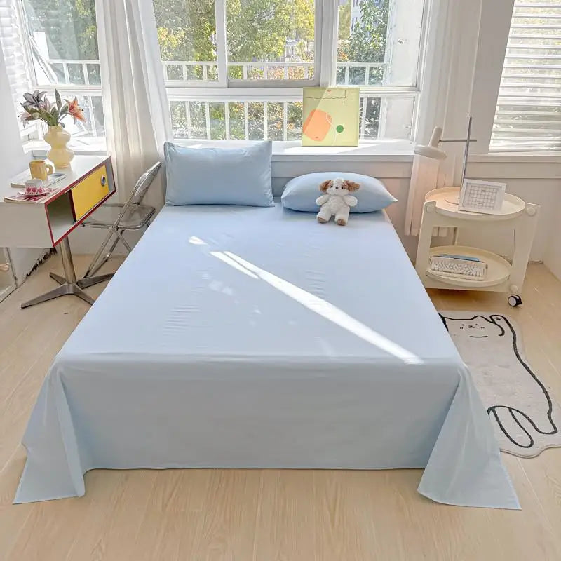 3-Piece Cotton Flat Sheet & Pillowcase Set Color 3