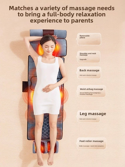 Full Body Massage Mat with Heat | 10-Zone Vibration Massage Mattress for Back, Waist, Hips, Thighs & Calves