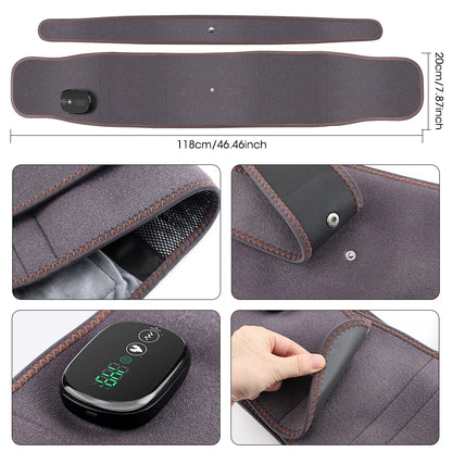 Back Massager Belt with Heat | Cordless Lumbar Heating Pad with Red Light, Vibration & Rechargeable Battery