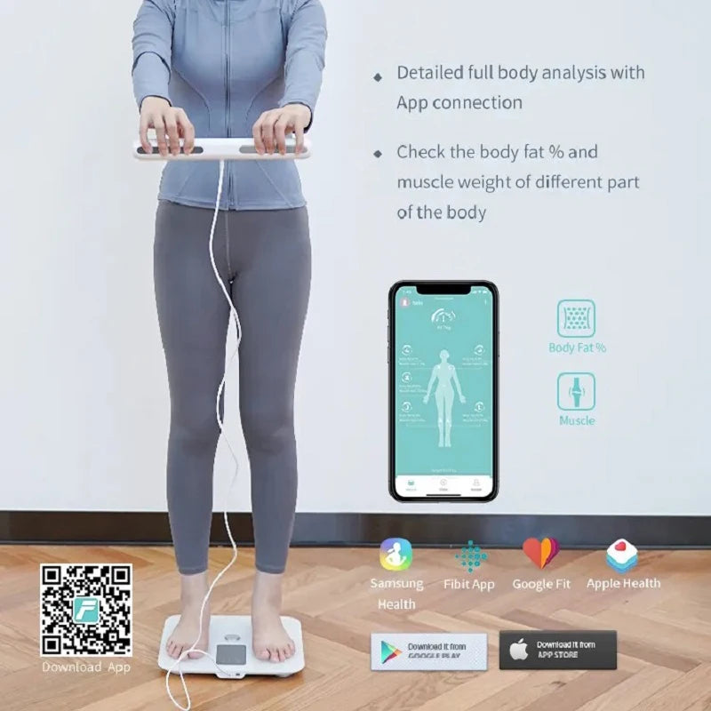 8-Electrode Smart Body Composition Scale with Hand Sensors | 18 Metrics, TFT Display, Fitdays App, 24 Users, Baby Mode & 400 lb Capacity