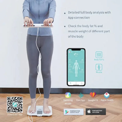 8-Electrode Smart Body Composition Scale with Hand Sensors | 18 Metrics, TFT Display, Fitdays App, 24 Users, Baby Mode & 400 lb Capacity