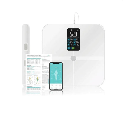 8-Electrode Smart Body Composition Scale with Hand Sensors | 18 Metrics, TFT Display, Fitdays App, 24 Users, Baby Mode & 400 lb Capacity