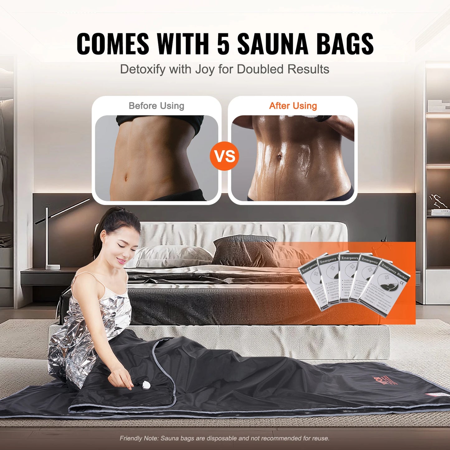 Portable Infrared Sauna Blanket 36 x 76 in | 6 Heat Levels, 86–176°F Range, 1–60 Minute Timer, Armholes & Foldable Waterproof Design