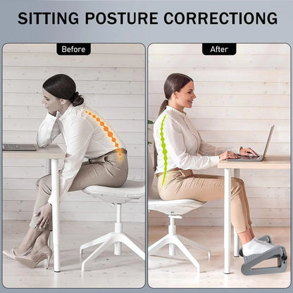 Adjustable Under Desk Foot Rest with Massage Rollers | 6 Height Levels, Tilting Platform & Non-Slip Office Foot Stool