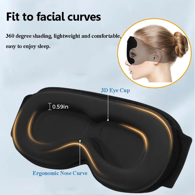 Sleep Headphones Eye Mask | Bluetooth 3D Blackout Sleeping Mask with Wireless Audio, Ultra-Thin Speakers & Adjustable Fit
