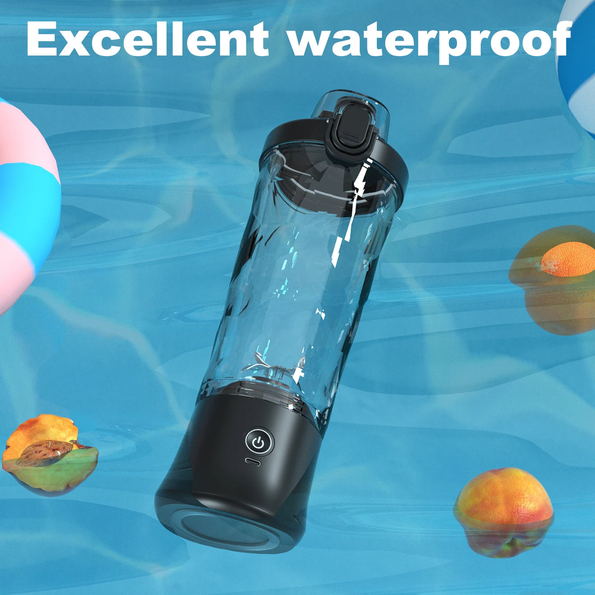 Portable Blender for Smoothies, 600 ml, USB-C Rechargeable, 6 Blades