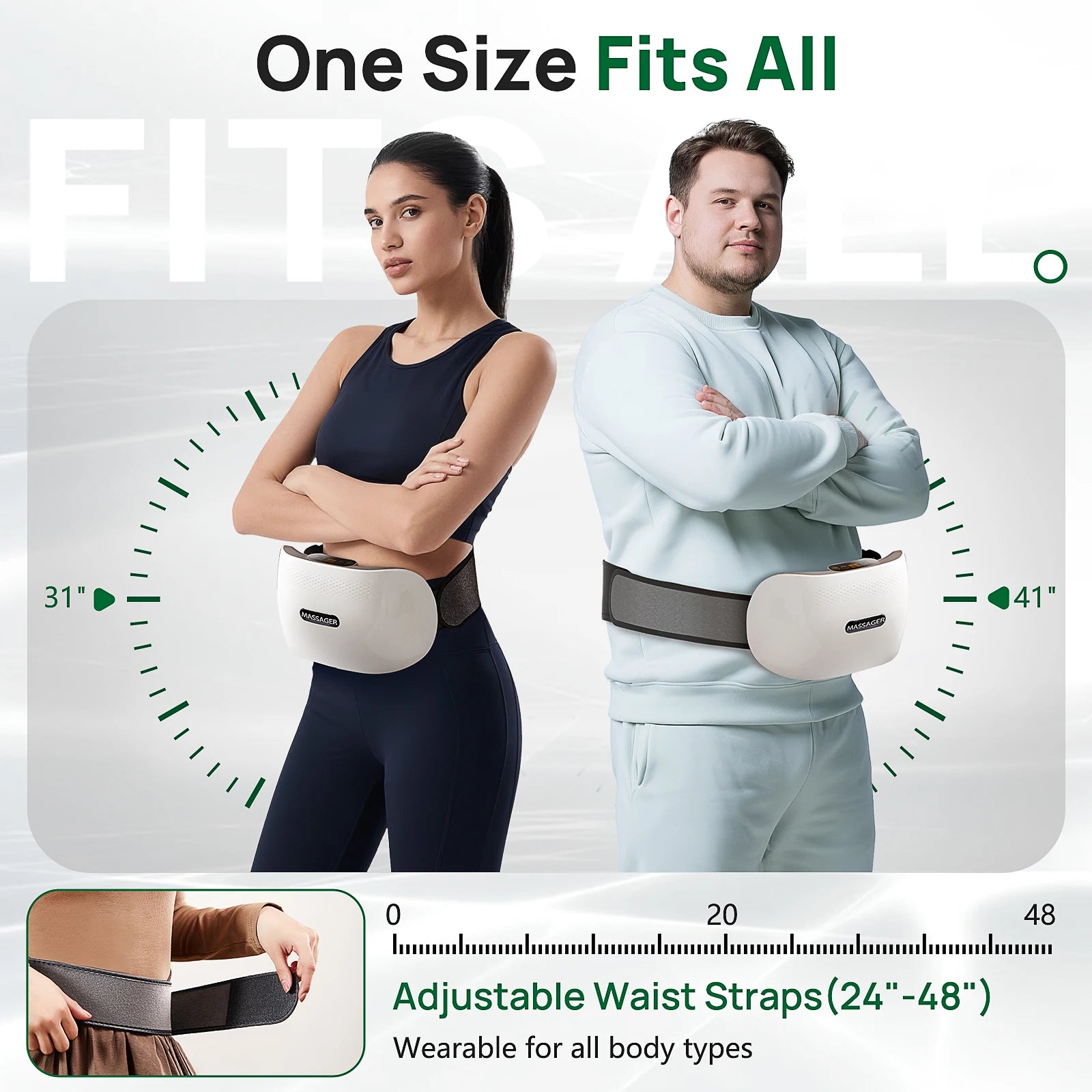 Abdominal Heating Pad Massager | Cordless Belly Massager for Cramps, Stomach Tension & Relaxation