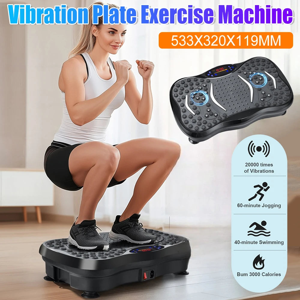 Vibration Plate Exercise Machine | Bluetooth Full Body Shaker with Speed Programs & Foot Massage Pedal