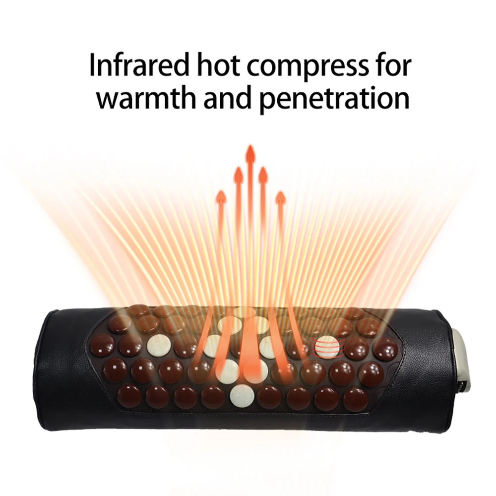 Infrared Neck Heating Pad | Jade Tourmaline Heated Neck Pillow with Adjustable Heat for Neck Pain & Stiffness Relief
