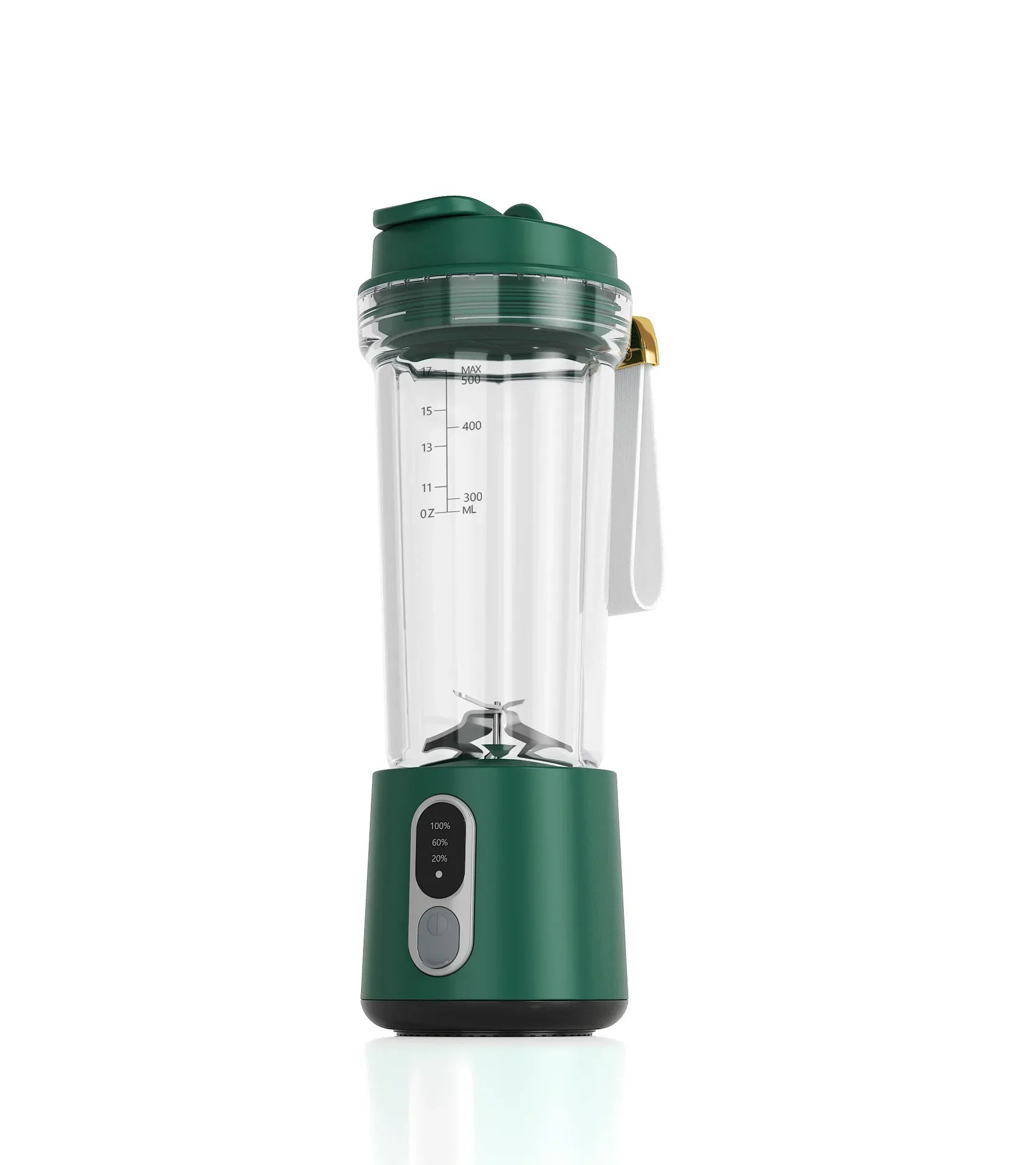 Portable Blender 180W | USB Rechargeable Smoothie Maker | 4000mAh Battery, 18,000 RPM, Travel Cup Green