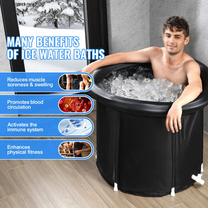 Ice Bath Tub | Portable Cold Plunge Tub for Adults with 3-Layer Insulation, Cover & Carry Bag