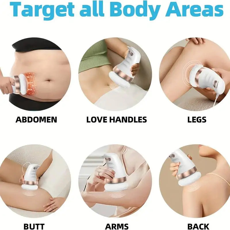 Cellulite Massager | Electric Body Slimming Massager with 360° Vibration, Adjustable Speed & Washable Pads