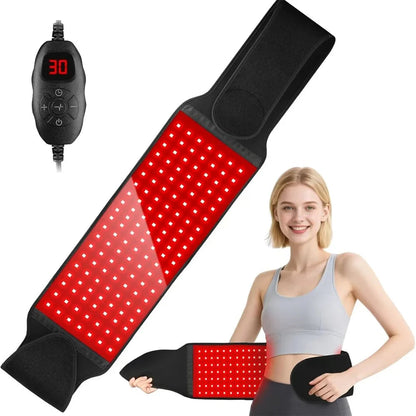 Red Light Therapy Belt | 660nm 850nm Infrared Light Therapy Wrap for Back, Waist, Shoulders & Joint Pain Relief